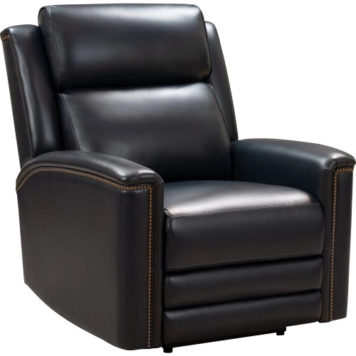 Tomas Power Recliner w/ Power Head Rest & Power Lumbar in Midnight Blue Top Grain Leather